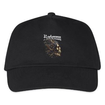 Golden Skull Design Rockereon Gothic Statement - Kids’ Baseball Cap - black - Front