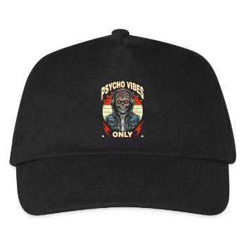 Wild Mutant Skull Design Psycho Vibes Only" - Kinder Basecap - Schwarz - Vorne