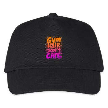 GYM HAIR, DON’T CARE, FUNNY GYM QUOTE - Kids’ Baseball Cap - black - Front