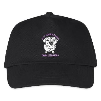 Erst kennenlernen dann Liebhaben - Bulldog - Kinder Basecap - Schwarz - Vorne