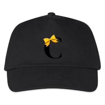 Letter c yellow bow - Kids’ Baseball Cap - black - Front