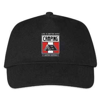 Camping - Kids’ Baseball Cap - black - Front