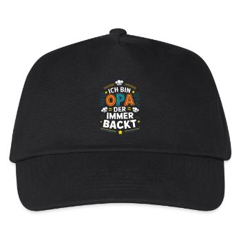 Ich bin der Opa der immer backt lustiger Opaspruch - Kinder Basecap - Schwarz - Vorne