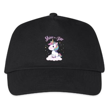 Glänzen wie ein Stern Einhorn Inspiration - Kinder Basecap - Schwarz - Vorne