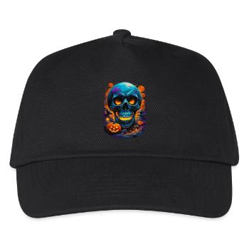 Halloween Skull - Kinder Basecap - Schwarz - Vorne