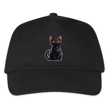 Schwarze Katze - Kinder Basecap - Schwarz - Vorne