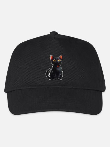 Schwarze Katze - Kinder Basecap - Schwarz