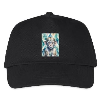 Curious Baby Monkey - Kinder Basecap - Schwarz - Vorne