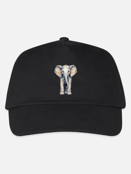 Elephant with Colorful Boots - Kinder Basecap - Schwarz