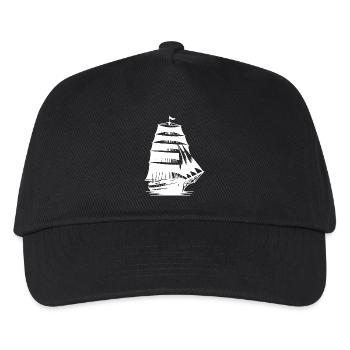 Segelschiff mit gesetzten Segeln - Kinder Basecap - Schwarz - Vorne