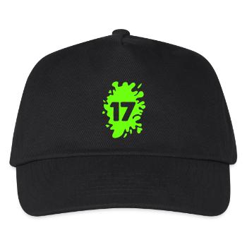 Klecks 17 - Kinder Basecap - Schwarz - Vorne
