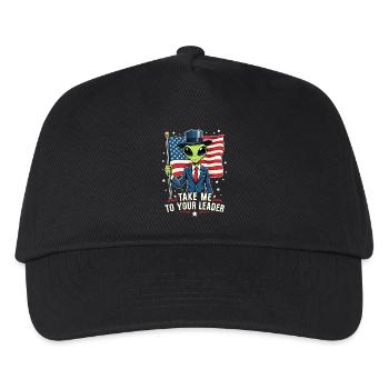 Take Me to Your Leader USA Patriotic Funny Alien - Kids’ Baseball Cap - black - Front