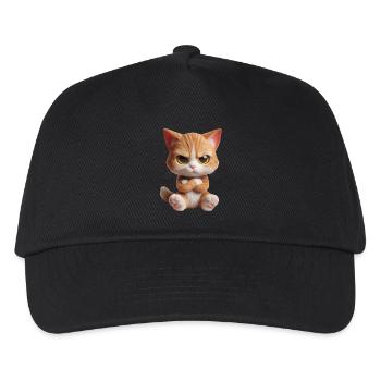 Katze grimmig 2 - Kinder Basecap - Schwarz - Vorne