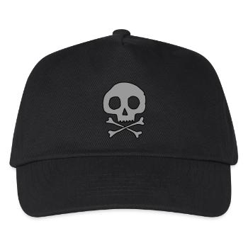 Crâne et os - Casquette de baseball Enfant - noir - Devant