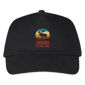 Kanada Elch - Kinder Basecap - Schwarz - Vorne