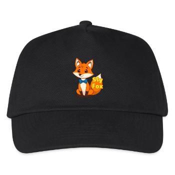 Charming Cartoon Fox with Blue Bowtie - Kids’ Baseball Cap - black - Front