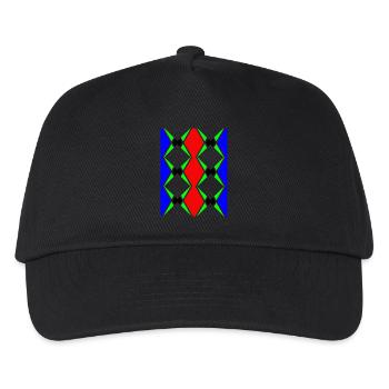 Mehrfarbiges, einzigartiges Design - Kinder Basecap - Schwarz - Vorne