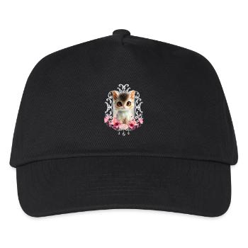 Schönes und flauschiges Kätzchen - Kinder Basecap - Schwarz - Vorne