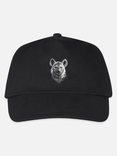Hyäne Tüpfelhyäne Portrait Wildlife Africa Tiere - Kinder Basecap - Schwarz