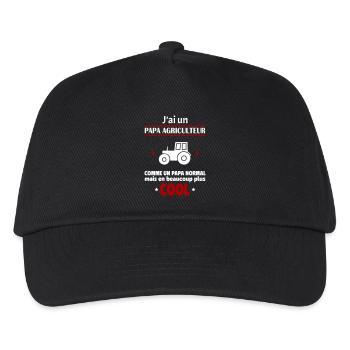 J'ai un papa agriculteur, agriculture, tracteur - Casquette de baseball Enfant - noir - Devant