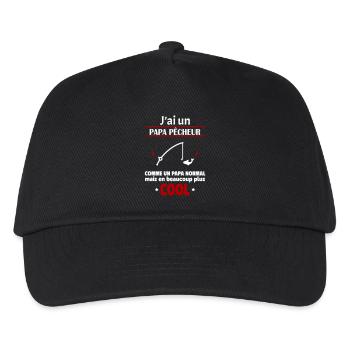 J'ai un papa pêcheur, cadeau naissance, pêche - Casquette de baseball Enfant - noir - Devant