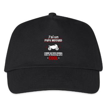 J'ai un papa motard, cadeau naissance, moto - Casquette de baseball Enfant - noir - Devant