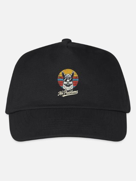 Kein Problama, lustiges Lama-Design - Kinder Basecap - Schwarz