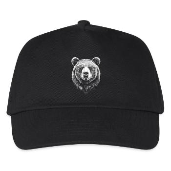 Bear Portrait Brown Bear Grizzly Bear - Kids’ Baseball Cap - black - Front