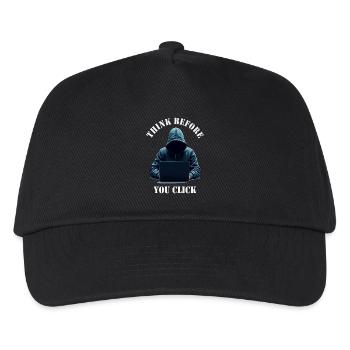 Think Before You Click - Cybersecurity Awareness - Kids’ Baseball Cap - black - Front