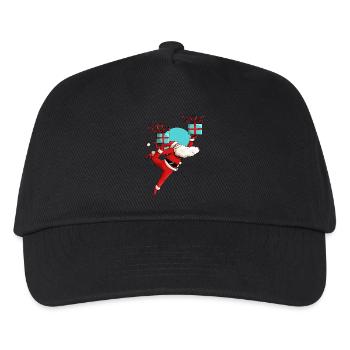 Tanzender Weihnachtsmann - Kinder Basecap - Schwarz - Vorne