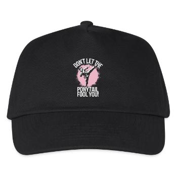 Queue de cheval avec puissance - Casquette de baseball Enfant - noir - Devant