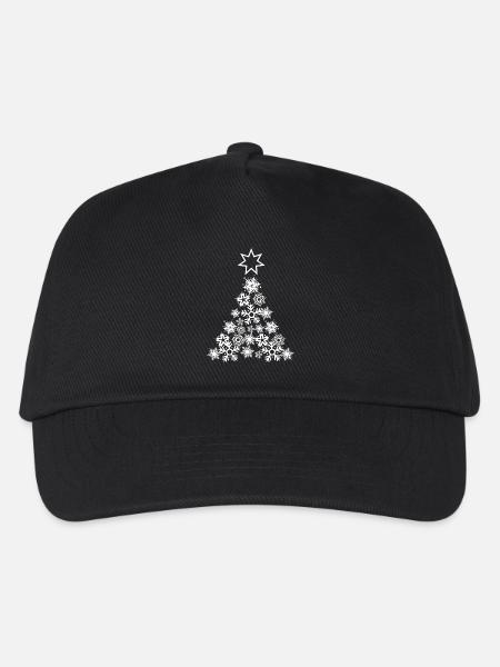 Weihnachten Schneeflocken Weihnachtsbaum Tanne - Kinder Basecap - Schwarz