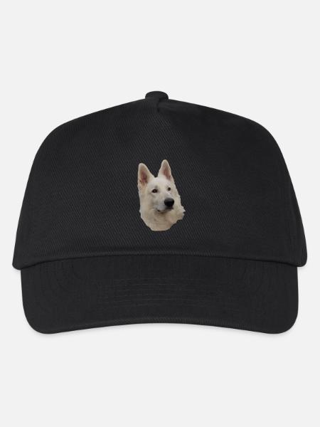 weisser Schäferhund Kopf - Kinder Basecap - Schwarz