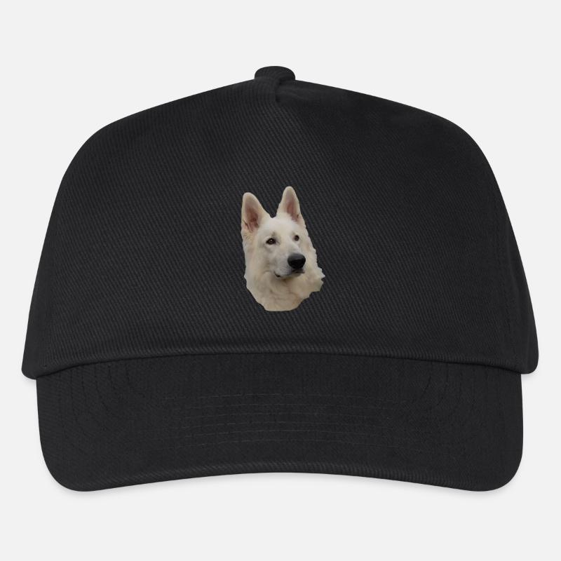 weisser Schäferhund Kopf - Kinder Basecap - Schwarz