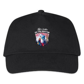 Ski, Skifahrer - Life is better on the bretter - Kinder Basecap - Schwarz - Vorne