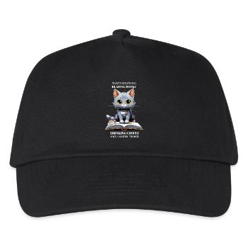 Chat Intello et Café - Kids’ Baseball Cap - black - Front