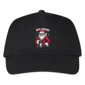 Weihnachts-Metal - Santa's Riff - Kinder Basecap - Schwarz - Vorne