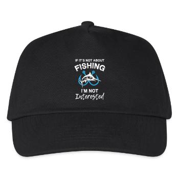 If It s Not About Fishing I m Not Interested - Kinder Basecap - Schwarz - Vorne
