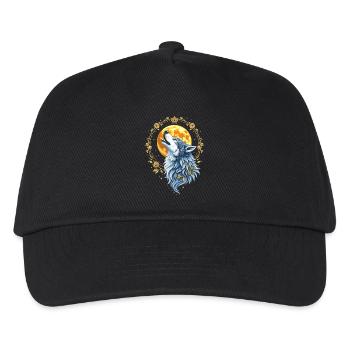 Heart Line Wolf - Moon Art - Kids’ Baseball Cap - black - Front