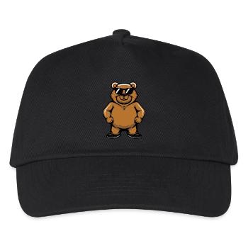 Bär Tier - Kinder Basecap - Schwarz - Vorne