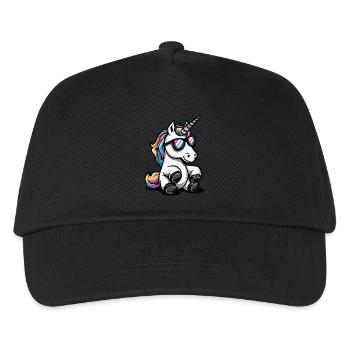 Einhorn Tier - Kinder Basecap - Schwarz - Vorne