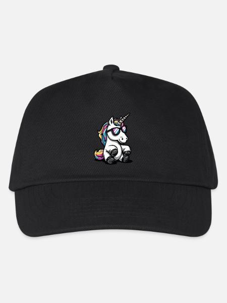 Einhorn Tier - Kinder Basecap - Schwarz