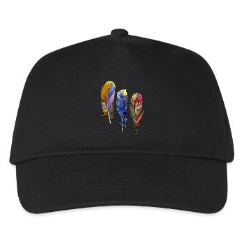 Feder - Kinder Basecap - Schwarz - Vorne