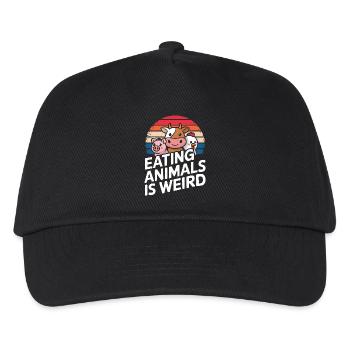 Vegetarisch Vegan Veggie Vegetarier - Kinder Basecap - Schwarz - Vorne