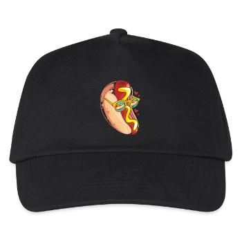 Hot Dog Snack - Kids’ Baseball Cap - black - Front