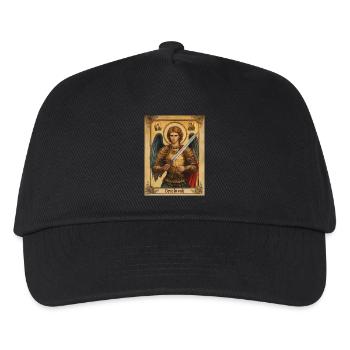 Deus lo vult Christlicher Erzengel Michael - Kinder Basecap - Schwarz - Vorne