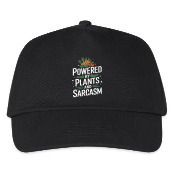 Vegetarisch Vegan Veggie Vegetarier - Kinder Basecap - Schwarz - Vorne