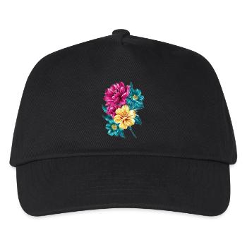 Blumenstrauß - Kinder Basecap - Schwarz - Vorne