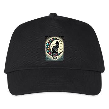 Schwarze Katze Luna - Kinder Basecap - Schwarz - Vorne