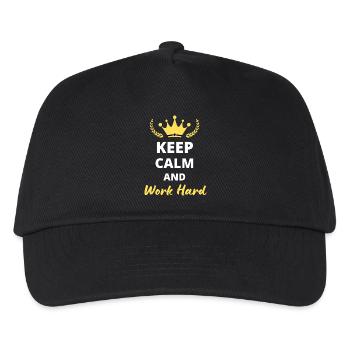Keep Calm and Work Hard - Kids’ Baseball Cap - black - Front